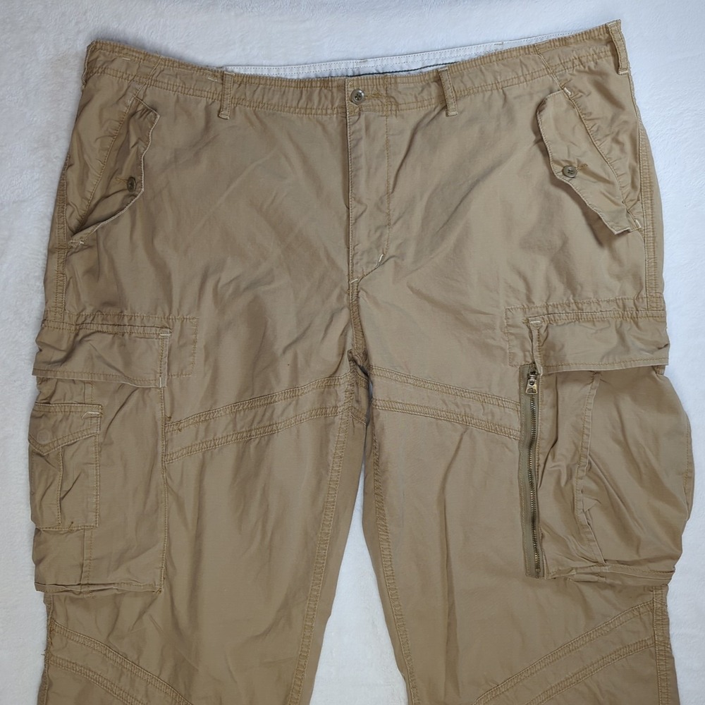 Polo‎ Ralph Lauren Cargo Pants Mens 48Bx32 Tan Paratrooper Y2k Baggy MIL J